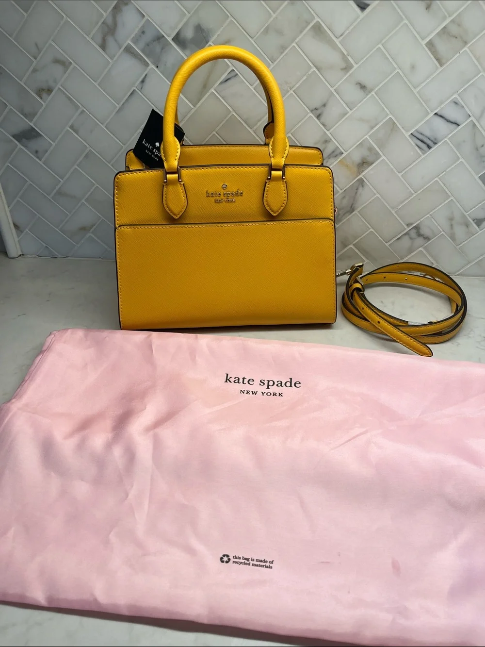 kate spade Small Madison Merigold Leather crossbody with Detachable Strap - Picture 1 of 6